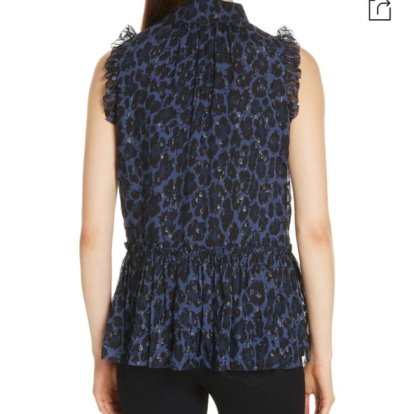 Kate Space metallic leopard silk top - Picture 3 of 6
